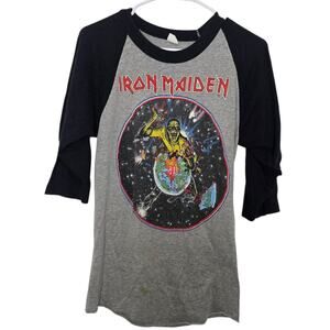 Vintage 1983 Iron Maiden World Piece Beast On The Run Tour Concert Shirt Medium